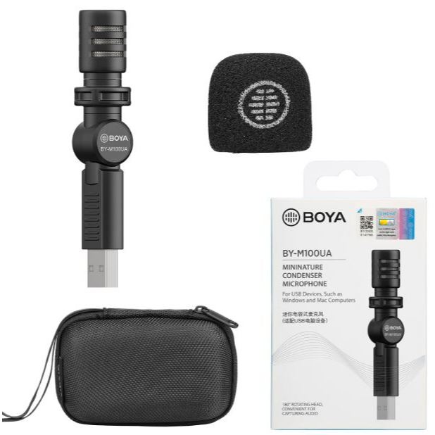 BOYA BY-M100UA USB Interface Mini Omnidirectional Condenser Microphone ขนาดเล็ก 