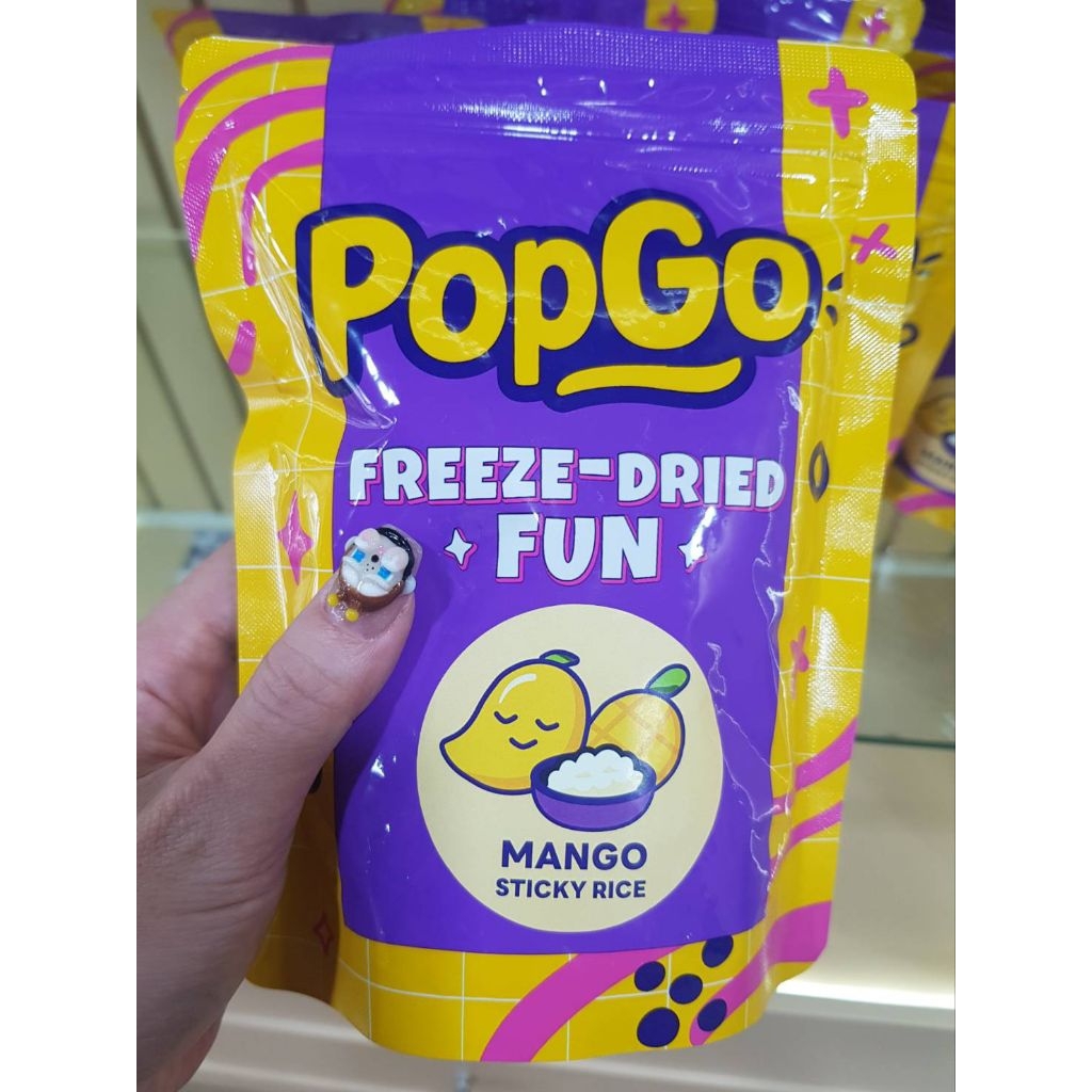 PopGo Freeze-Dried Fun : Mango Sticky Rice : ข้าวเหนียวมะม่วงฟรีสดราย 35g.