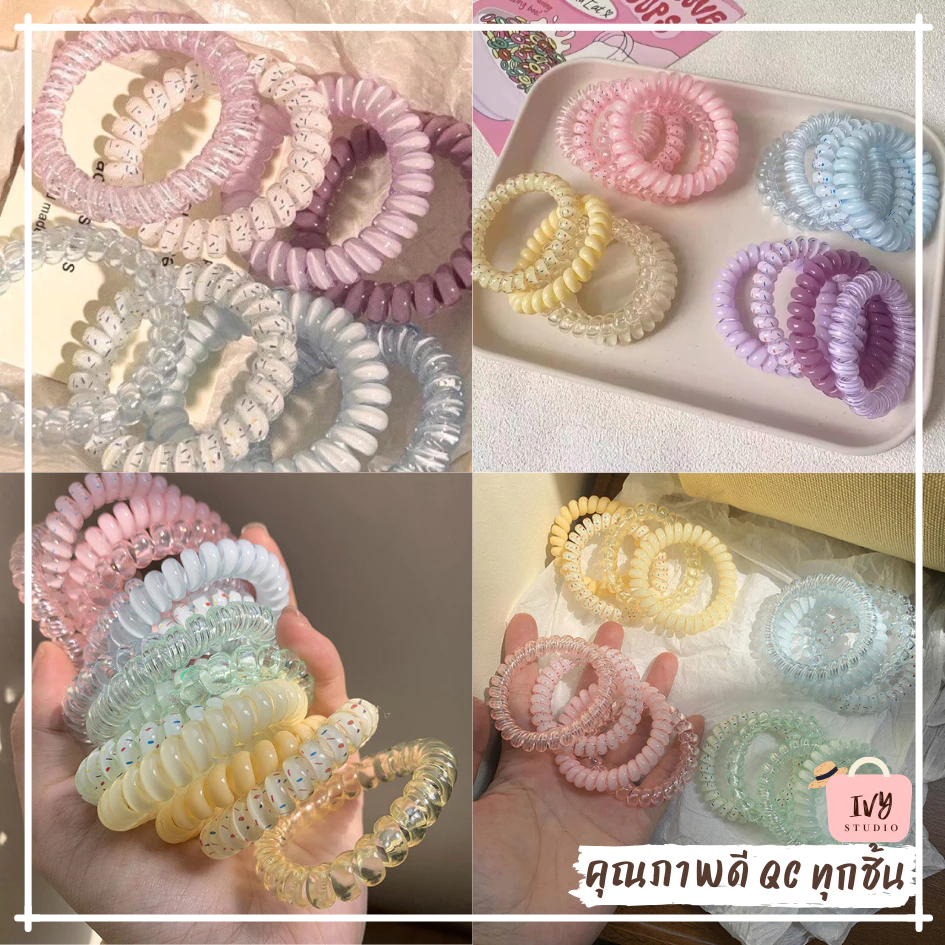 ยางรัดผมเกลียว (G25) เครื่องประดับผม ยางรัดผมแฟชั่นสําหรับผู้หญิง สีสันสดใส พร้อมส่งจากไทย