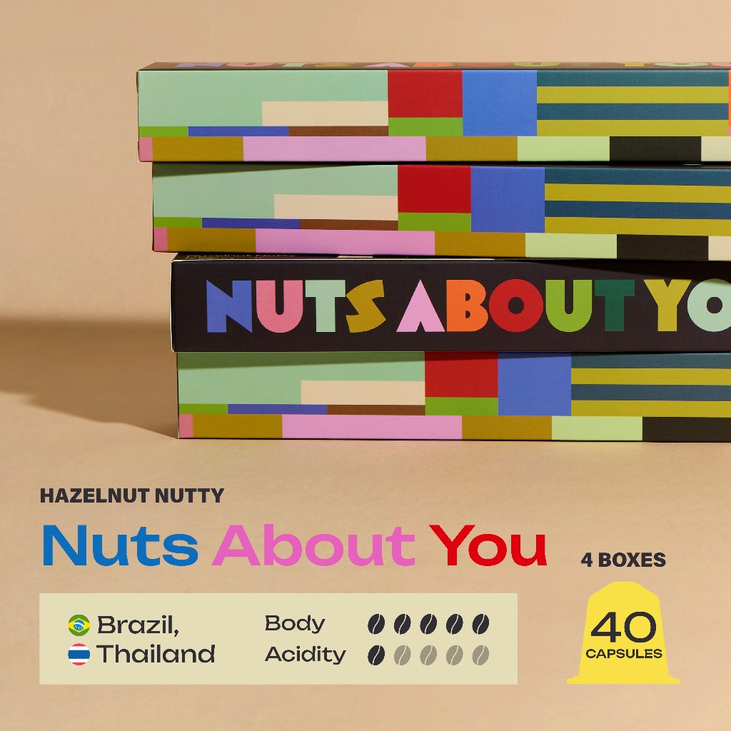 4 กล่อง Nuts About You กาแฟแคปซูลระบบ Nespresso® | Coffee Capsules Nespresso® Compatible | OFFDROME