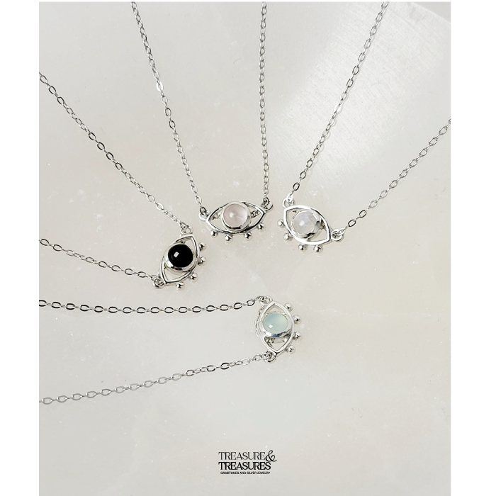 (เติมสต๊อก) Treasure &Treasures | สร้อยคอ Evil Eye เงินแท้ ปกป้องจากพลังงานลบ ความอิจฉาริษยา สิ่งไม่ดีรอบตัว – โปรปัง