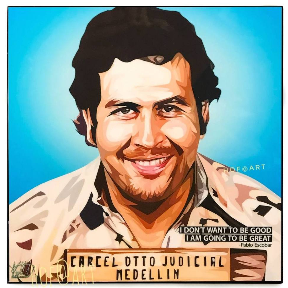 รูปภาพ Pablo Escobar #3 ปาโบล เอสโคบาร์ รูป​ภาพ​ติด​ผนัง​ pop art ​ ซี่รี่ย์​ Narcos กรอบรูป แต่งบ้าน ของขวัญ