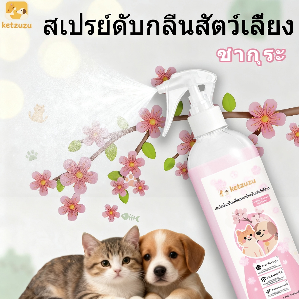 ⚡แฟลชเซล Ketzuzu สเปรย์ดับกลิ่นฉี่แมว สเปรย์ดับกลิ่นสัตว์เลี้ยง ดับกลิ่นทรายแมว สเปรย์ดับกลิ่นสุนัข