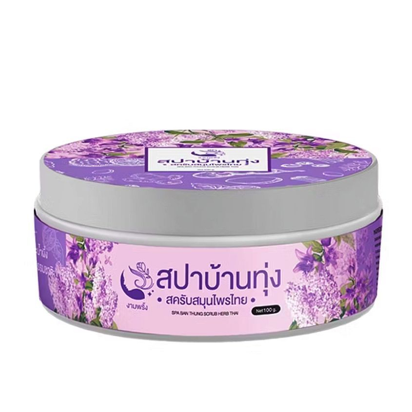 (กระปุกเล็ก 100 กรัม ) สครับสปาบ้านทุ่ง สครับสมุนไพรไทย งามพริ้ง  สครับผิว Scrub สครับขัดผิวงามพริ้ง