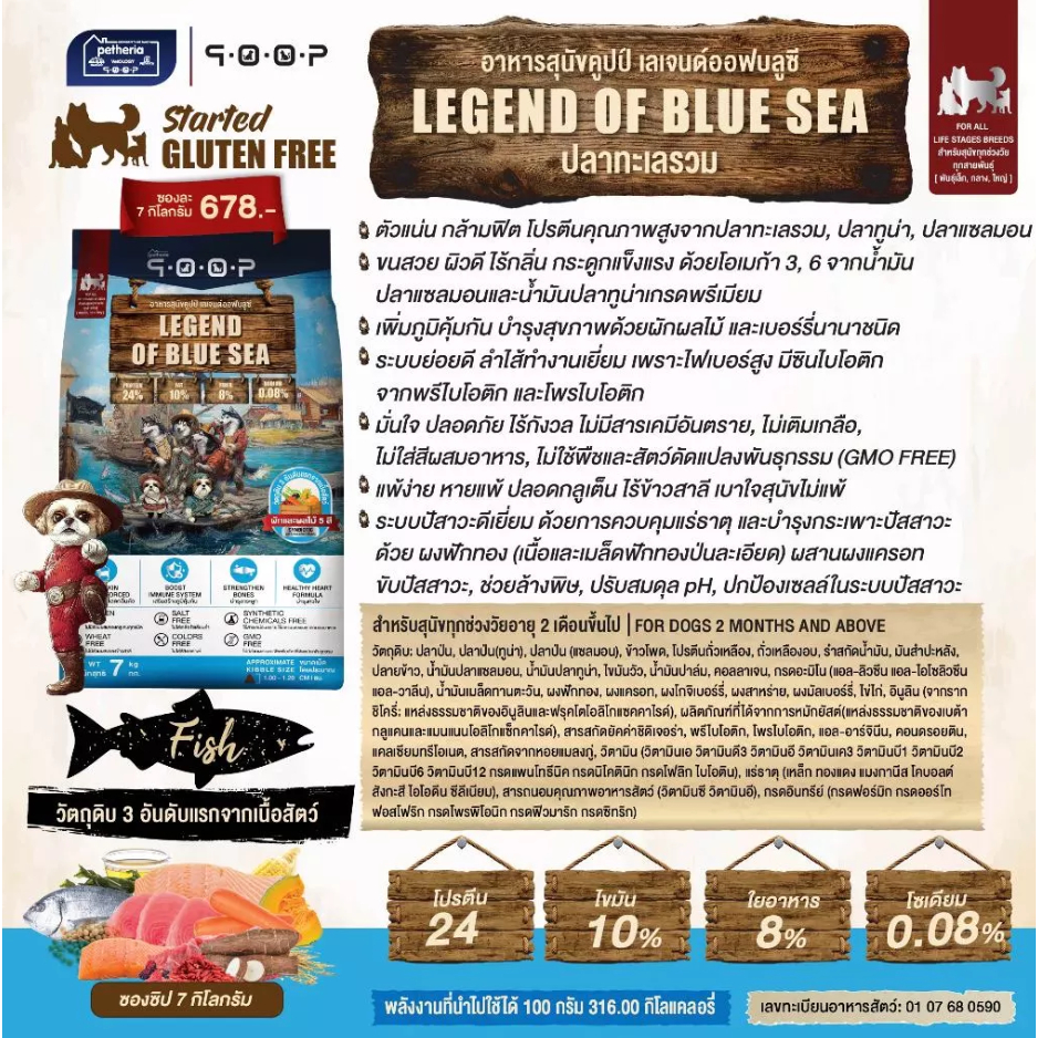 Petheria QOOP อาหารเม็ดสุนัขคูปป์ ตัวแน่น กล้ามฟิต เกรดกลูเตนฟรี สำหรับสุนัขทุกช่วงวัย ทุกสายพันธ์ ขนาด 7 กิโลกรัม - รูปที่ 7