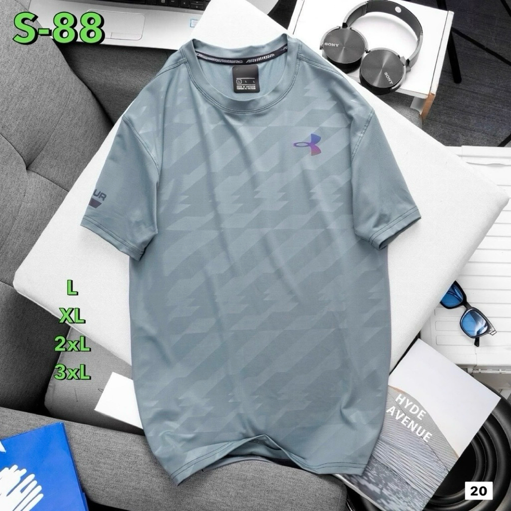 เสื้อกีฬาผู้ชาย คอกลมแขนสั้น เนื้อผ้าลื่น T Shirt man04 ราคา ถูกที่สุด ดีลบีเคเค แกลเลอรีภาพที่ 3