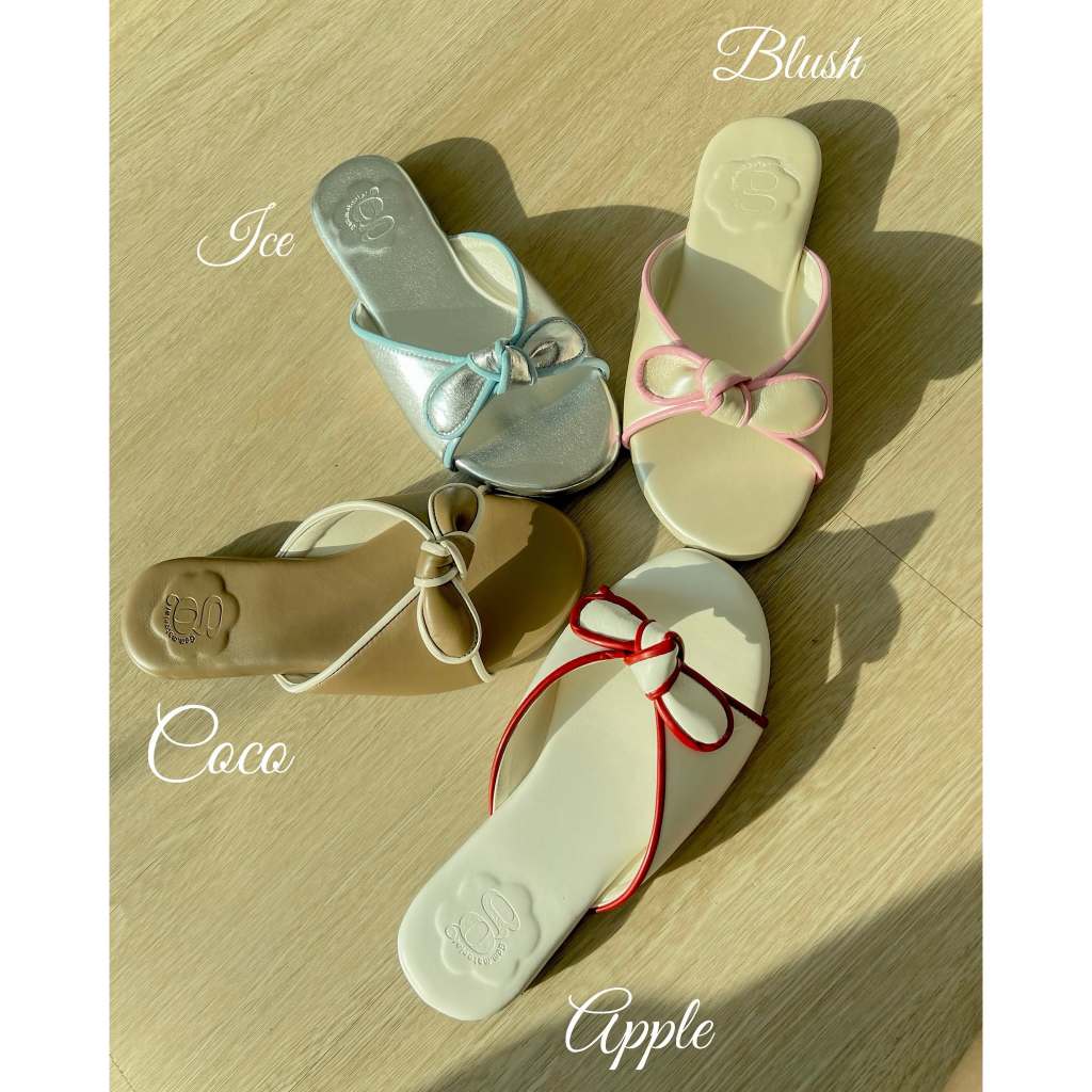 รองเท้ารุ่น Coquette soft 🎀 รองเท้าแตะขอบตัดสุดนุ่ม ✨ แบรนด์ gem.material