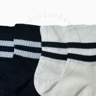 (6คู่) ถุงเท้าเยื่อไผ่ข้อกลางสปอร์ตบล็อกกลิ่นสีแถบ BO914 Freesize