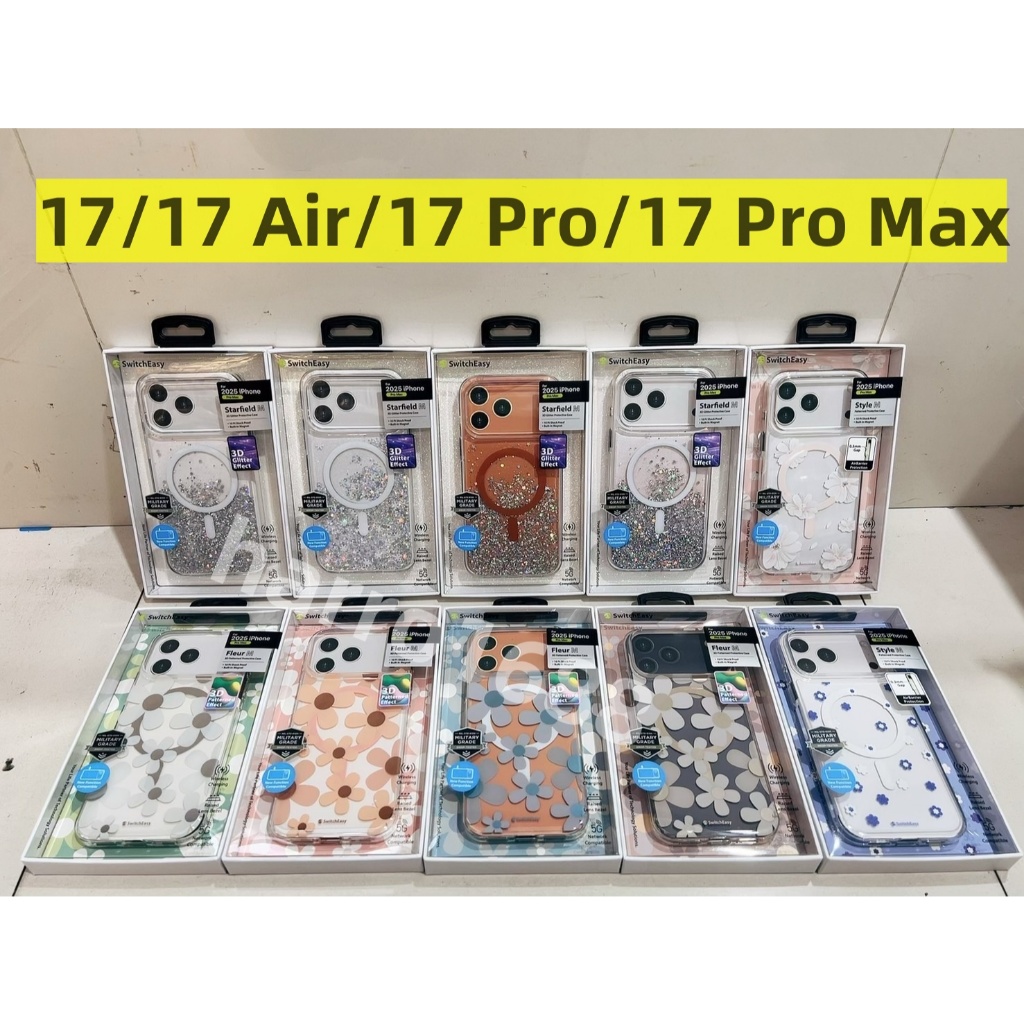 SwitchEasy ของแท้ Case เคสกากเพชร Ip17/17 Air/17 Pro/17 Pro Max เคสมือถือ  เคส แม่เหล็ก ชาร์จได้