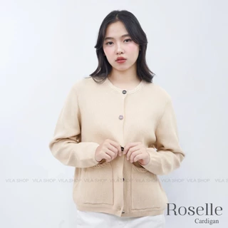 VILA | Roselle VL113 เสื้อคาดิแกนคอเปียกระเป๋าหน้า