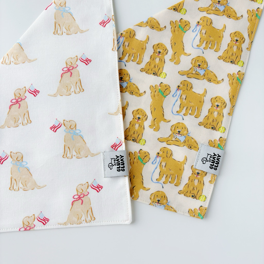 GLUAY GLUAY - ผ้าพันคอหมาแมว ผ้าพันคอสัตว์เลี้ยง - ลายน้องหมาโกลเด้นท์ - Golden Lover