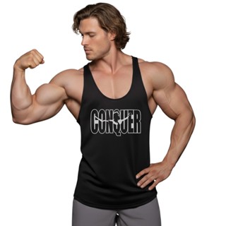 CONQUER เสื้อกล้ามเพาะกายทรงคลาสสิค  Bodybuilding Dry Fit Gy…