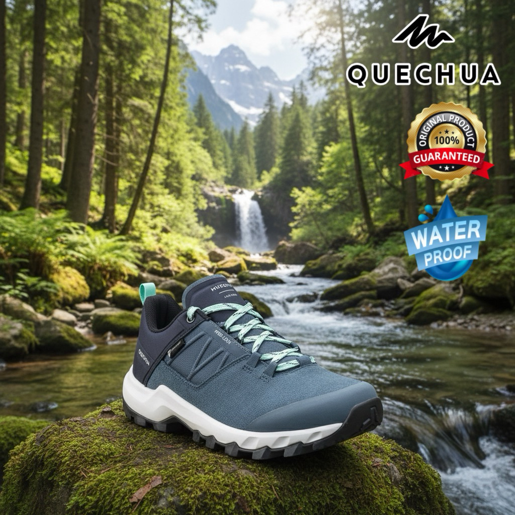 รองเท้าเดินป่าหุ้มข้อกันน้ำสำหรับผู้หญิง รุ่น MH500 (สีน้ำเงิน) QUECHUA