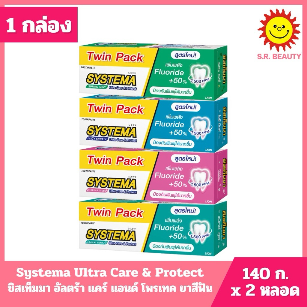 [ 1 กล่อง ] Systema ยาสีฟันซิสเท็มมา ขนาด 140 ก. (2หลอด) 4 สูตร