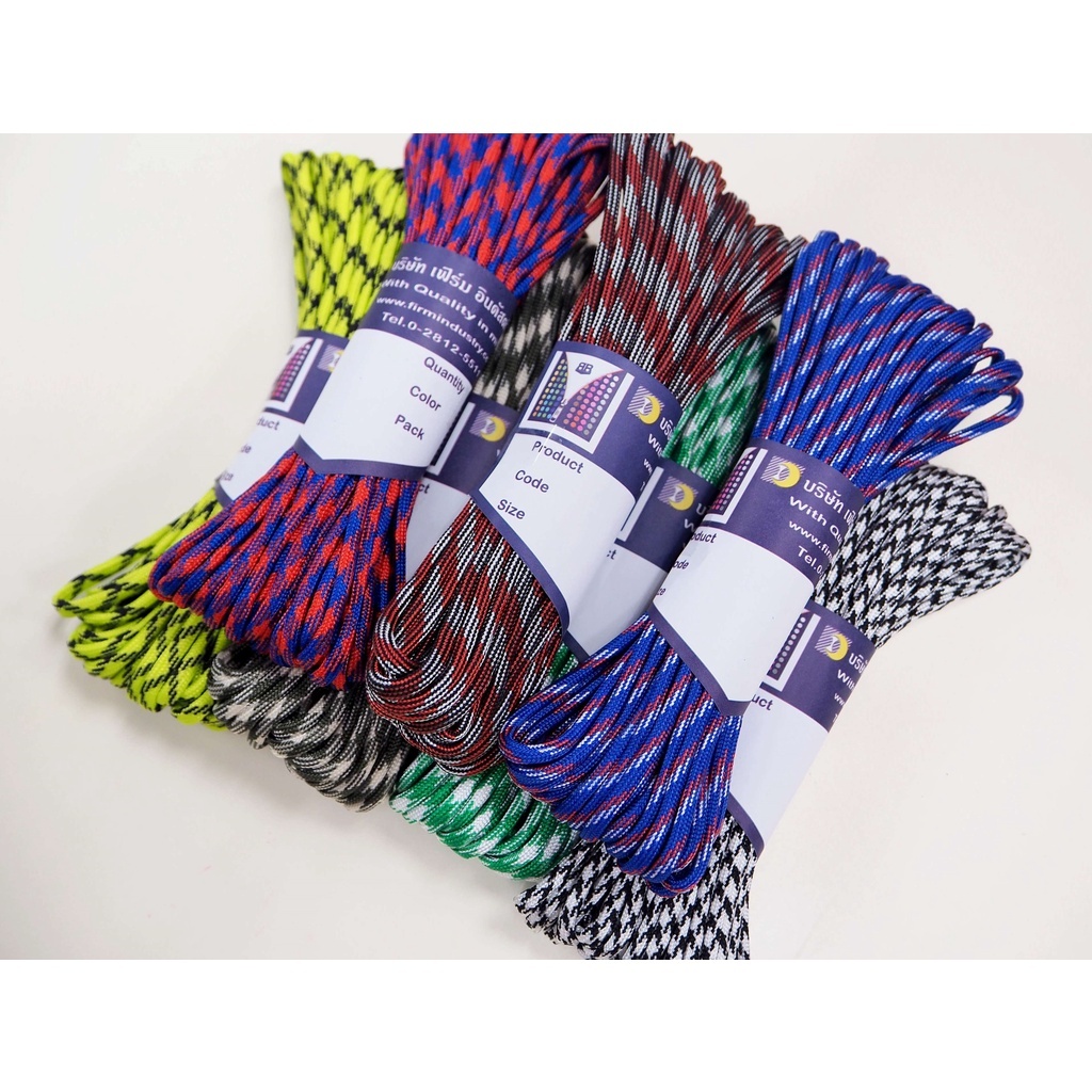 เชือกพาราคอร์ด Paracord DIY ความยาว 40,50,100 เมตร เชือกเอนกประสงค์ เชือกถักกลม ขนาด 4 มิล