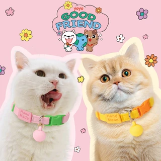 yoyopet : pet collar ปลอกคอสัตว์เลี้ยง สีพาสเทล นุ่มสบาย ปรับสายได้ ปลอกคอแมว สุนัขพันธุ์เล็ก