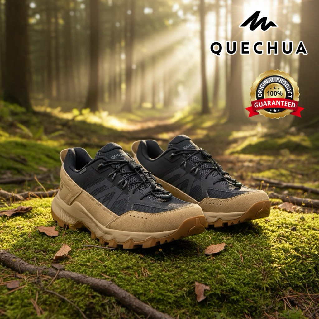 รองเท้าเดินป่าสำหรับผู้ชาย รุ่น MH500 Softer (สีเทา/เบจ) QUECHUA