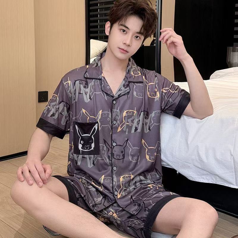 3333-1 C EASY ชุดนอนผู้ชาย แขนสั้นขาสั้น ผ้าร่อง เนื้อผ้านิ่มเด้ง มีหลายสีหลายขนาดให้เลือก สินค้าพร้อมส่งจากไทยทุกชิ้น