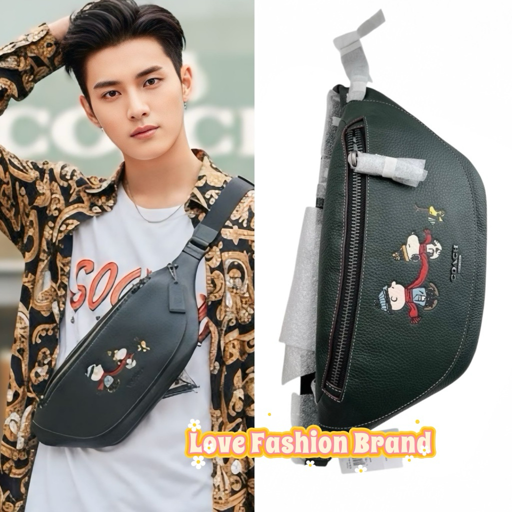 ✨ผ่อน0%✨ กระเป๋าสะพาย คาดอก WARREN BELT BAG IN SIGNATURE CANVAS F78777 78777 ce618