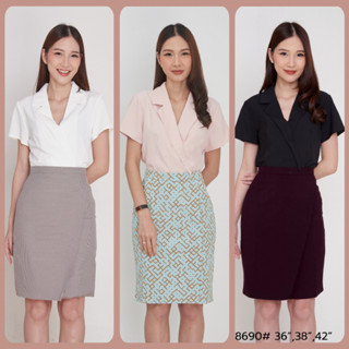 *Laboratory* 8690#เสื้อทำงาน เสื้อสมัครแอร์ ทรงคอปกสูทแขนสั้…