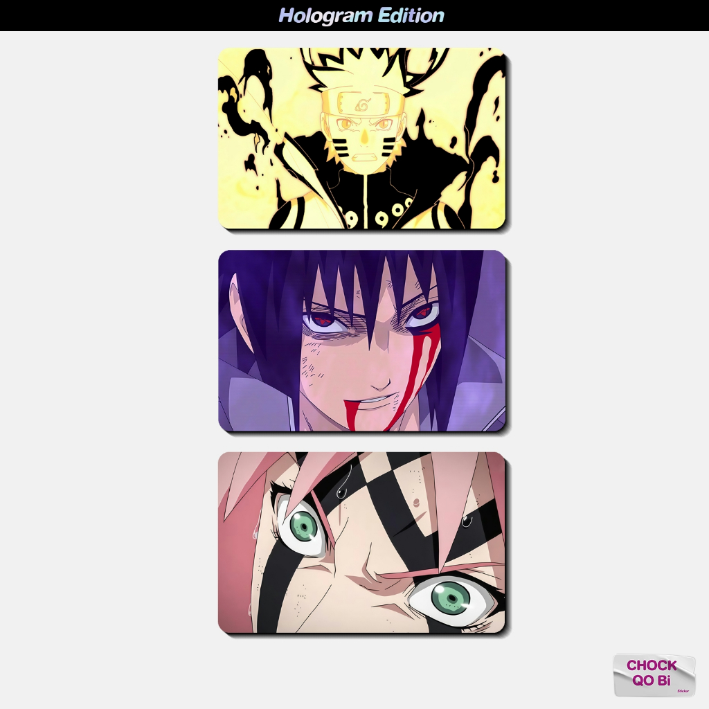 [ STICKER SKIN CARD ] Naruto นารูโตะ สกินการ์ดสติกเกอร์ติดบัตร - BTS MRT ATM : Chock Qo Bi