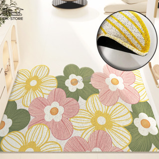 พรมเช็ดเท้า พรมดักฝุ่น หนาพิเศษ PVCพรมปูพื้น พรมลายสวนดอกไม้…