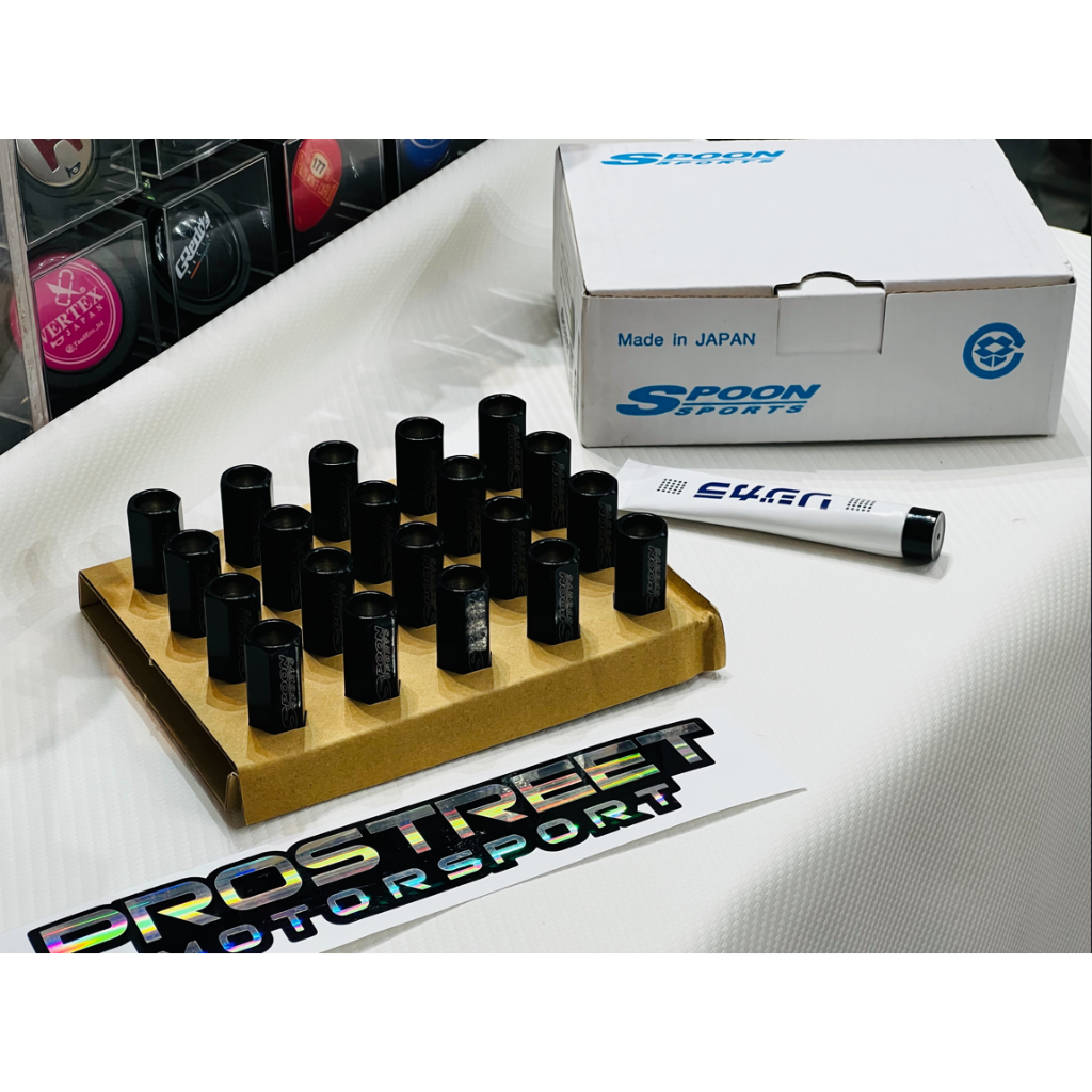 น็อตล้อ SPOON SPORTS Wheel Nut 20 pcs set Black  Blue M12x1.5 M14x1.5 สำหรับ Honda FC FK FL Type R แ