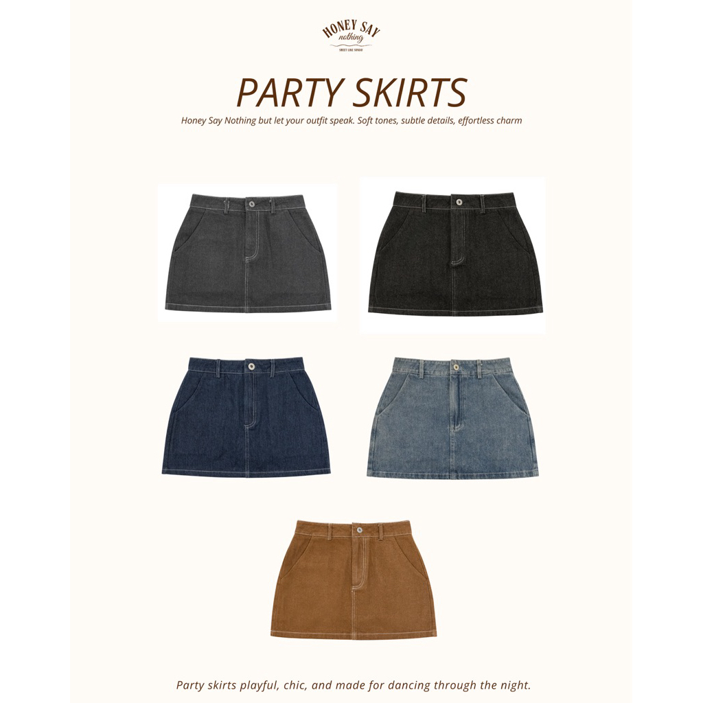 MALISTA - Party shorts denim กระโปรงยีนส์
