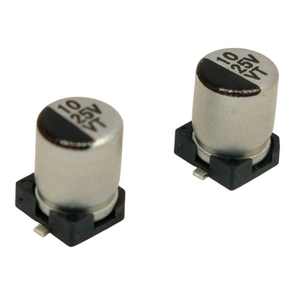 2pcs 10UF 25V SMD อิเล็กโตรไลท์ คาปาซิเตอร์ ตัวเก็บประจุ SMD