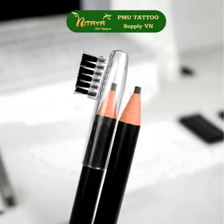 ดินสอ PMU 2 มม. สำหรับร่างโครงคิ้ว–ขอบปาก สีแดง/ดำ/ขาว เส้นคม ชัด