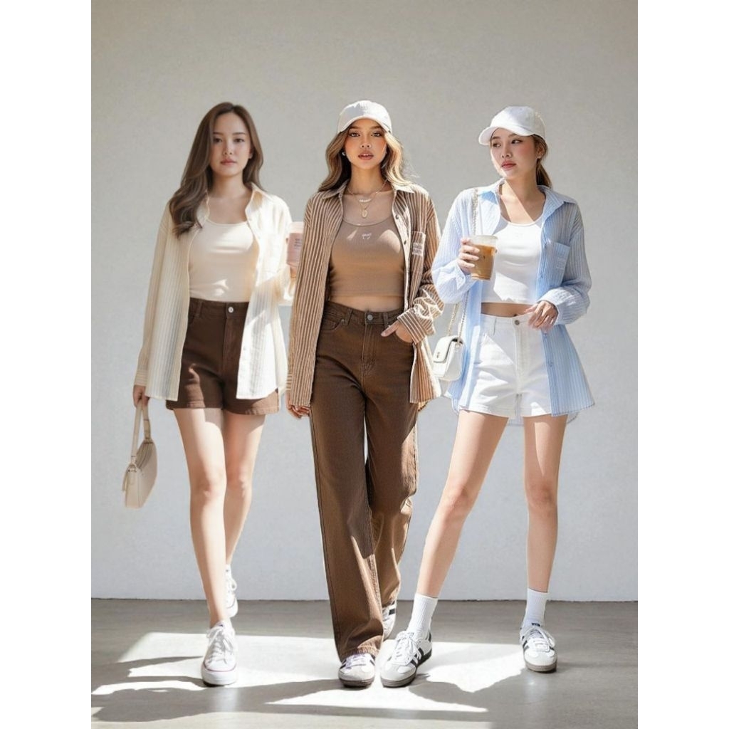 #Cotton Candy 🍭 เสื้อเชิ้ต + เสื้อตัวใน New Bonbon korea set shirt