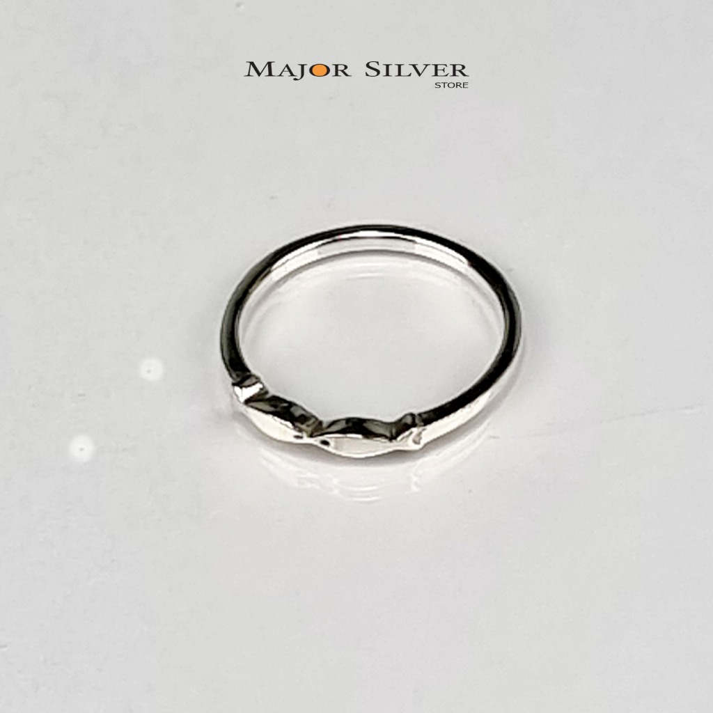 แหวน Kiss Fish ปลาคู่ ดีไซน์มินิมอล แหวนเงินแท้ 92.5% : E-v-KiFi12