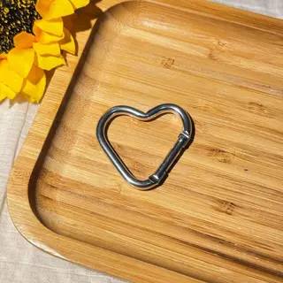 ตะขอรูปหัวใจ พวงกุญแจหัวใจ ตะขอคาราไบเนอร์ อลูมิเนี่ยม diy ราคา/ชิ้น