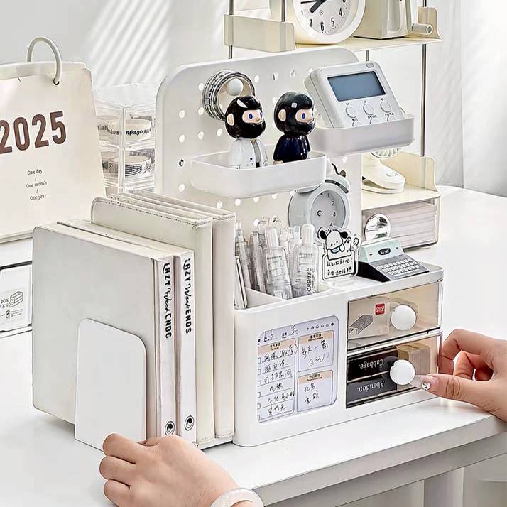 กล่องเก็บของอเนกประสงค์ จัดระเบียบตั้งโต๊ะ ด้านข้างยืดขยายพื้นที่วางหนังสือเพิ่ม สุดมินิมอล ดีไซน์สวย ฟังก์ชันครบ!