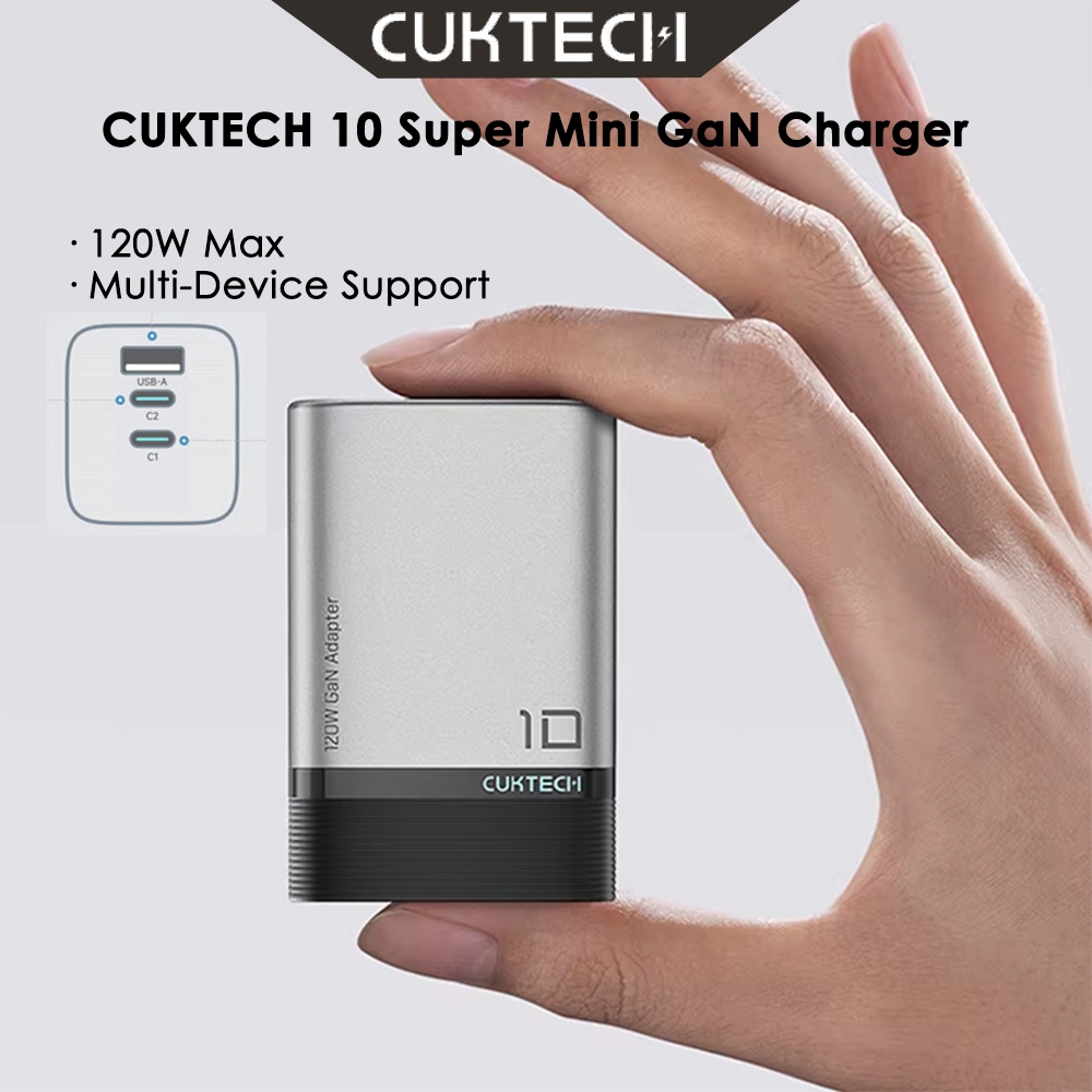 CUKTECH No.10 GaN Charger Mini 120W 3 Ports USB-C Charger