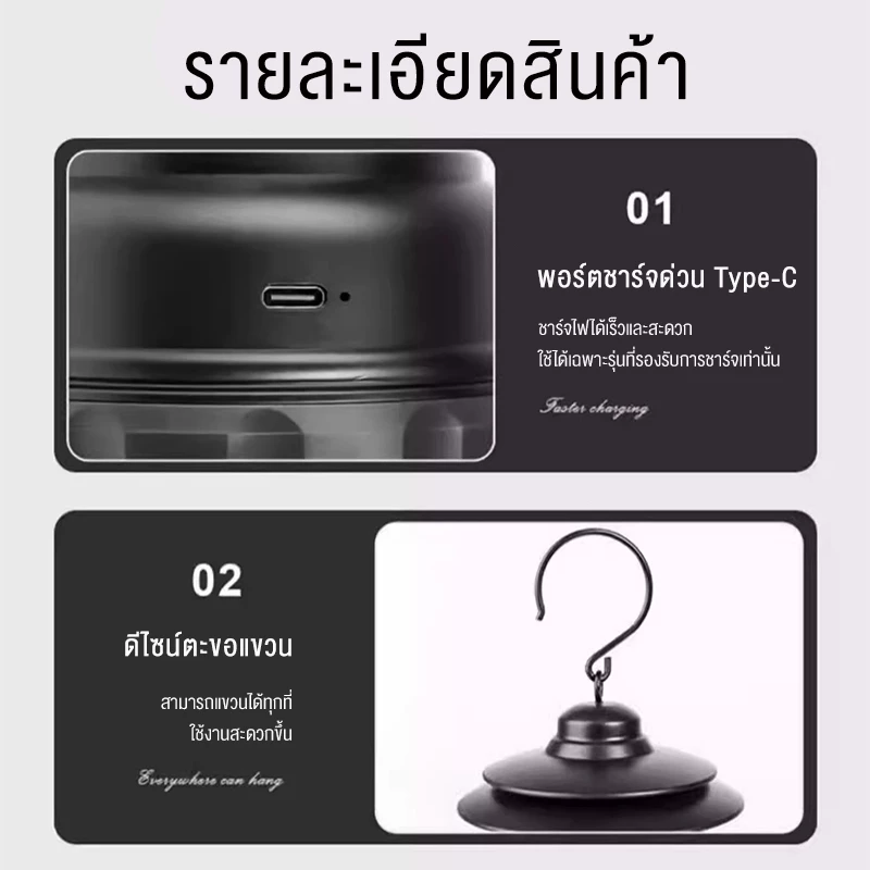 โคมไฟแคมป์ปิ้ง LED ย้อนยุค COB แบบพกพา ชาร์จไฟได้ thumbnail 4