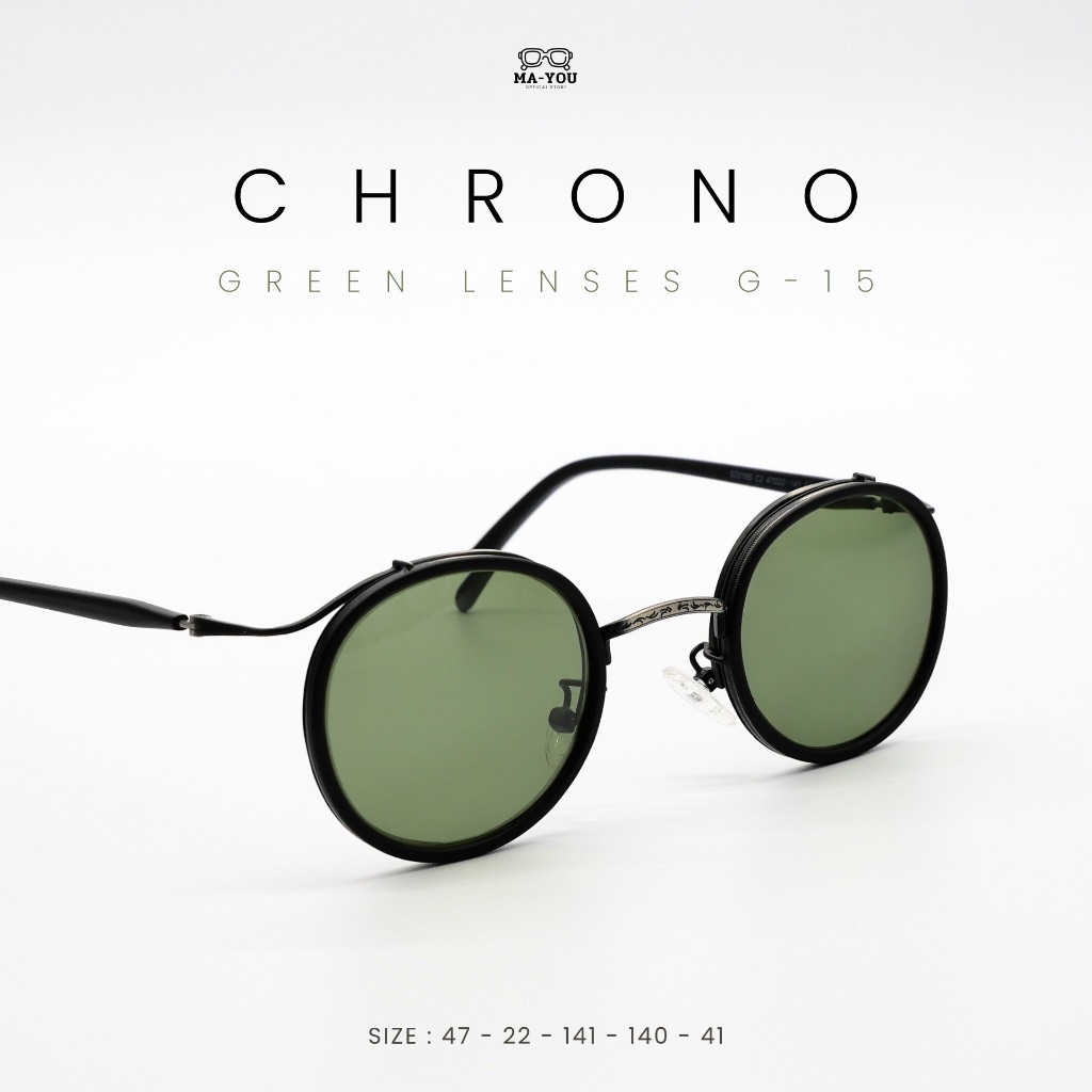แว่นกันแดด สายตายาวเลนส์โปรเกรสซีฟ เลนส์เคลือบกันแดดสี G-15 รุ่น CHRONO ''โครโน่'' S22105  มองได้ 3 ระยะ ไกล กลาง ใกล้