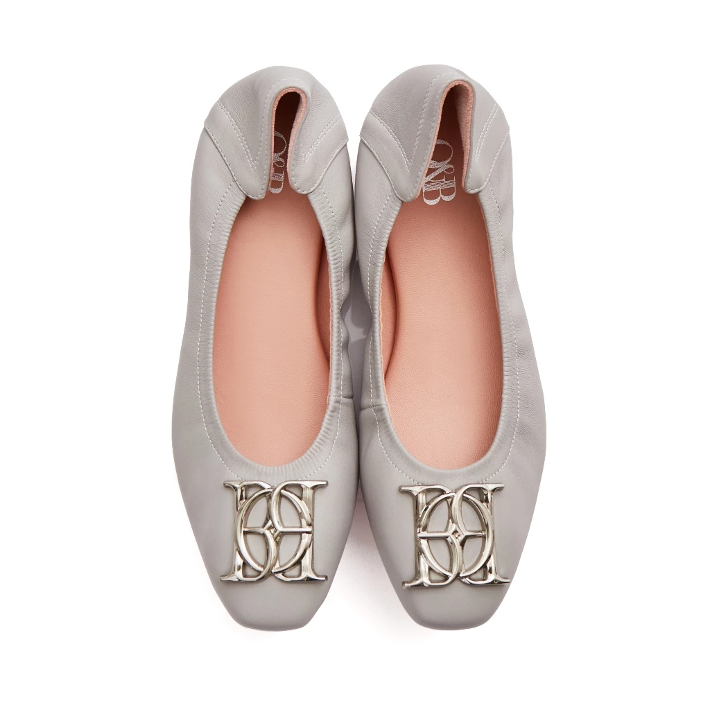 O&B รองเท้าหนังแกะ รุ่น AUDREY CREST IN GREY SCALE-11087SS16698F_F5GYXX