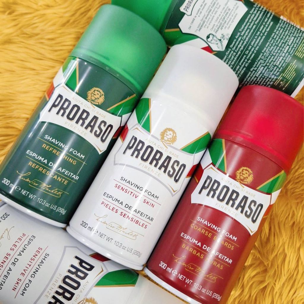 🔥Proraso Shaving Foam Refreshing,Sensitive,Nourish โฟมโกนหนวด🔥