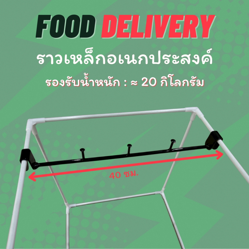 แขวนแก้วไรเดอร์ ราวเหล็กแขวน อเนกประสงค์ กันตก เหล็กแขวนกระเป๋า เหล็กแขวนของ แขวนของไรเดอร์