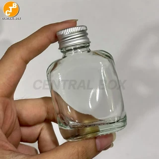ขวดแก้วแบนจิ๋ว 30ml. พร้อมฝาอลูมิเนียมและจุกใน