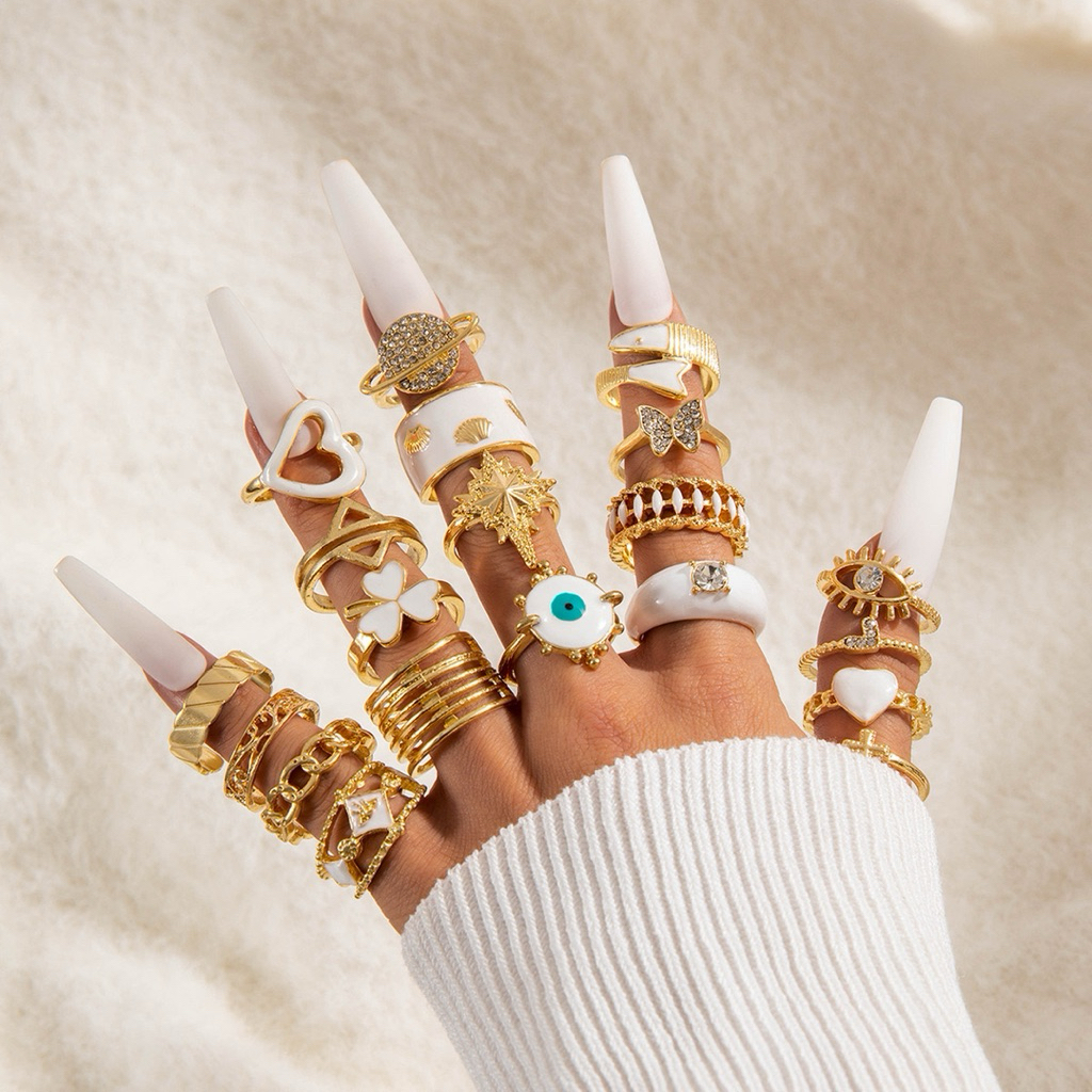 ༘ 〰︎ꕤ GD -แหวน 20 วง (0120) – พร้อมส่ง ส่งเร็ว 1-2 วันถึง แหวนแฟชั่น แหวนวินเทจ