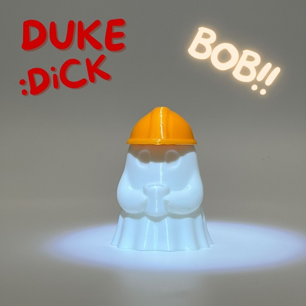 Bob the Ghost ผีน้อยใส่หมวกนิรภัย พวงกุญแจ 3D Print ของตกแต่งฮาโลวีน ของขวัญเพื่อน