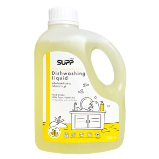 SUPP น้ำยาล้างจาน กลิ่นมะนาวใหม่ ขจัดได้ทุกคราบ อ่อนโยน ไม่ทำให้มือแห้งลอก ขนาด 1 L