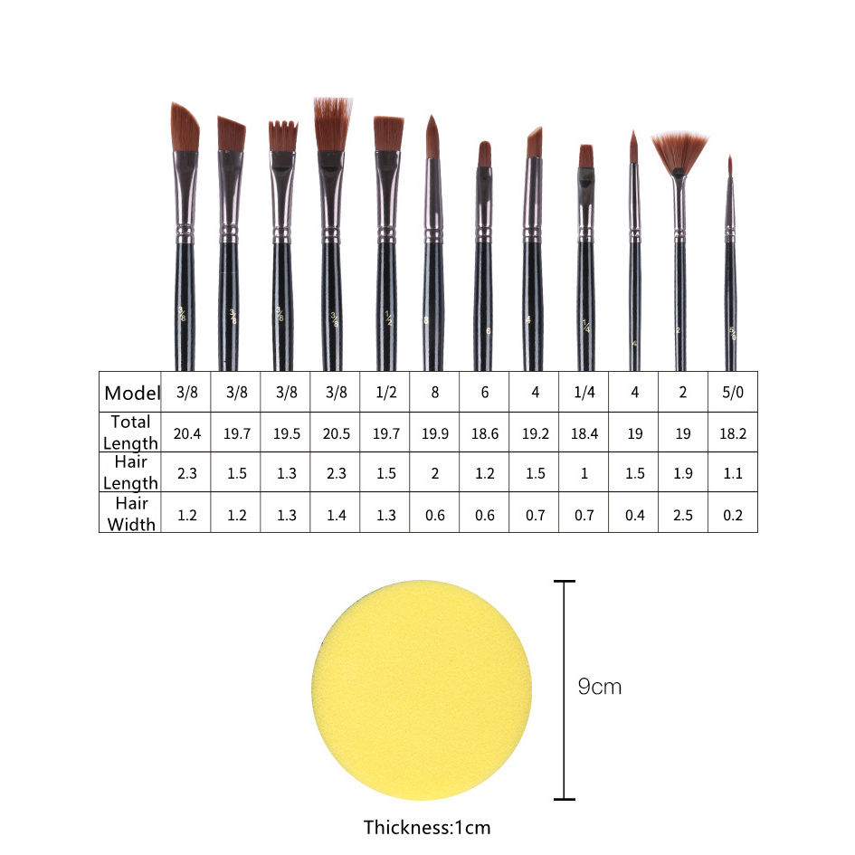 18/25pcs NylonHair WoodenHandle Watercolor Paint Brush Pen Scrubbing Scraper Acrylic Painting Art Paint Brushes Supplies - รูปที่ 6