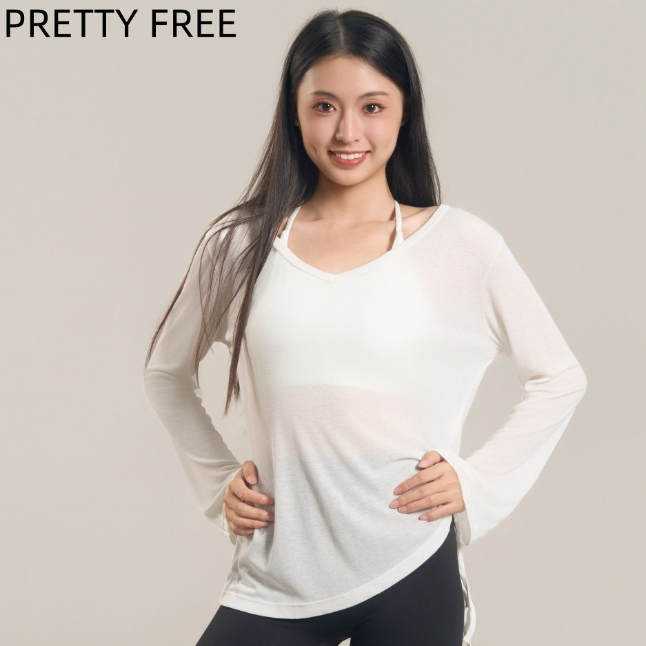 PRETTY FREE เสื้อคลุมกันแดดโยคะ ผ้าบางเบา สไตล์ลำลอง