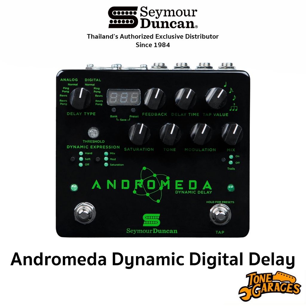Seymour Duncan Andromeda Dynamic Digital Delay Fully Programmable เอฟเฟคกีต้าร์ Made in USA