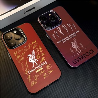 Liverpool เคสสําหรับiPhone 16 Pro Max 15 14 13 11 12 Pro Max แฟชั่นชุบโลหะCool Creativeแบรนด์อินเทรนด์เคสซิลิโคนอ่อนนุ่ม