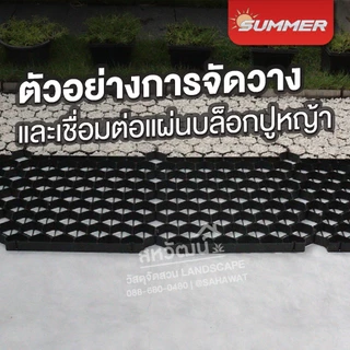 แผ่นพลาสติกปูพื้น บล็อกพลาสติกปูพื้น Grass Paver 50x50x3.5 ซม. สำหรับปลูกหญ้า โรยหิน
