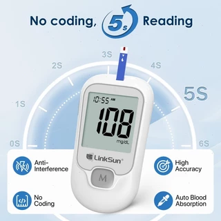 LinkSun(ลิงค์ซัน) ชุดตรวจน้ำตาลในเลือด G425-1 รุ่น แผ่นตรวจน้ำตาลในเลือด 50/150 ชิ้น + เข็มเจาะเลือด 50/150 ชิ้น